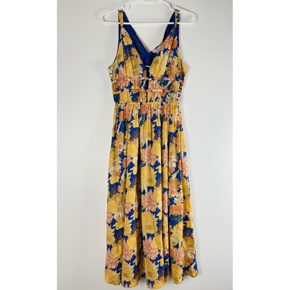 Caroline Constas Floral Sleeveless Dress - Yellow and Blue, size S NWT Vacation